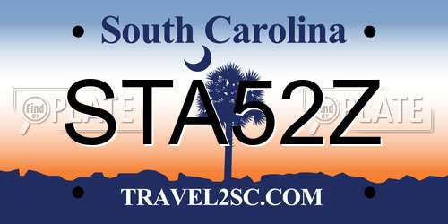 STA52Z South Carolina License Plate