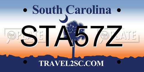 STA57Z South Carolina License Plate