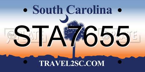 STA7655 South Carolina License Plate