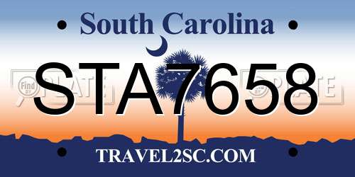 STA7658 South Carolina License Plate