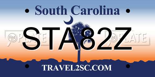 STA82Z South Carolina License Plate