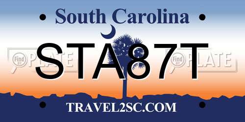STA87T South Carolina License Plate