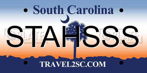 STAHSSS South Carolina License Plate