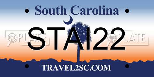 STAI22 South Carolina License Plate