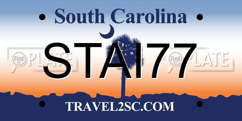 STAI77 South Carolina License Plate