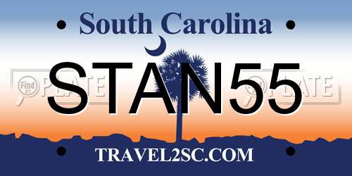 STAN55 South Carolina License Plate