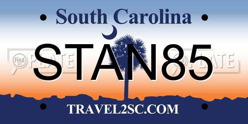 STAN85 South Carolina License Plate