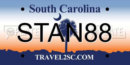STAN88 South Carolina License Plate