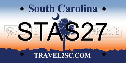 STAS27 South Carolina License Plate