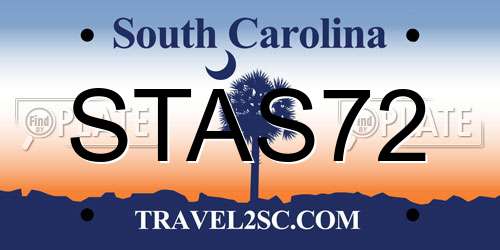 STAS72 South Carolina License Plate