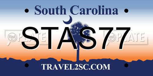 STAS77 South Carolina License Plate