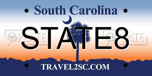 STATE8 South Carolina License Plate