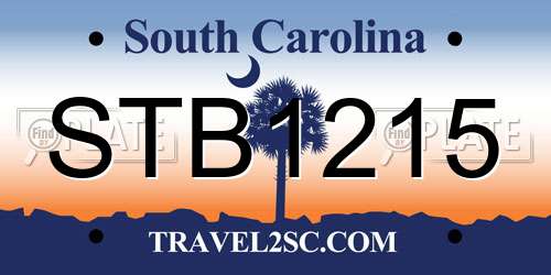 STB1215 South Carolina License Plate