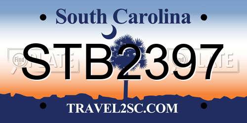 STB2397 South Carolina License Plate
