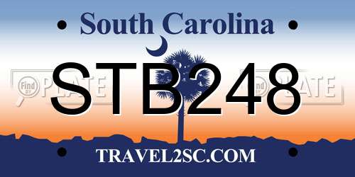 STB248 South Carolina License Plate