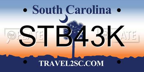 STB43K South Carolina License Plate