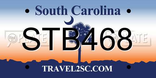 STB468 South Carolina License Plate