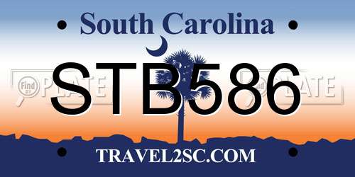 STB586 South Carolina License Plate
