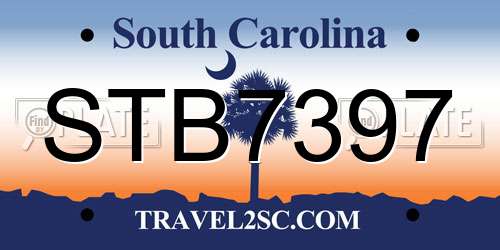 STB7397 South Carolina License Plate