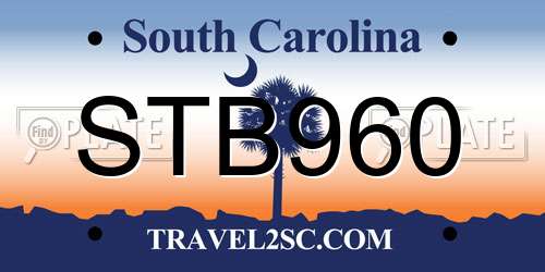 STB960 South Carolina License Plate