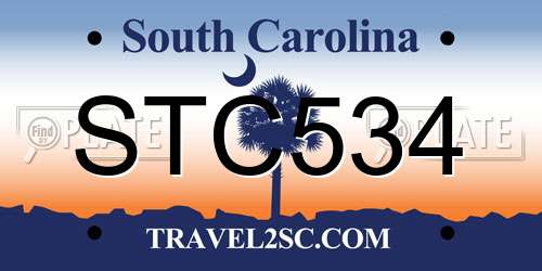 STC534 South Carolina License Plate