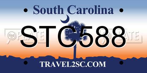 STC588 South Carolina License Plate
