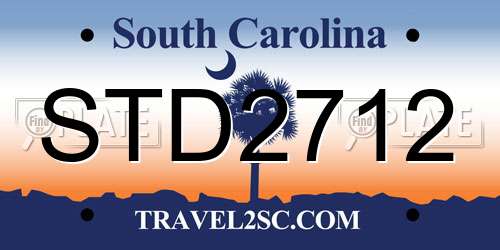 STD2712 South Carolina License Plate