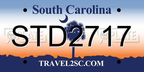 STD2717 South Carolina License Plate