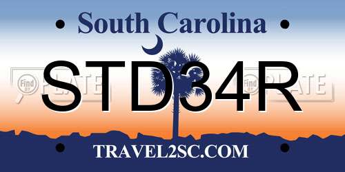 STD34R South Carolina License Plate