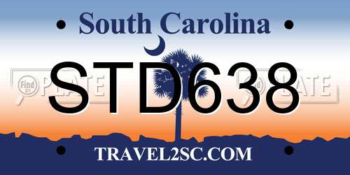 STD638 South Carolina License Plate