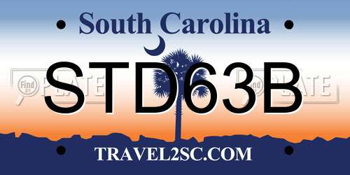 STD63B South Carolina License Plate