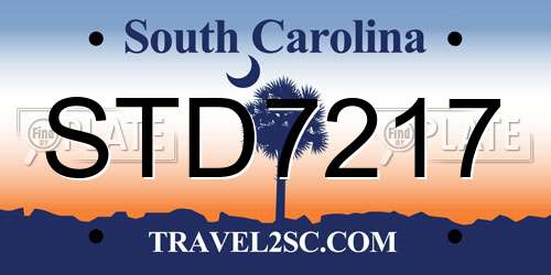 STD7217 South Carolina License Plate