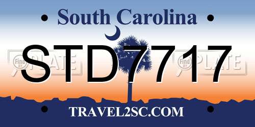 STD7717 South Carolina License Plate