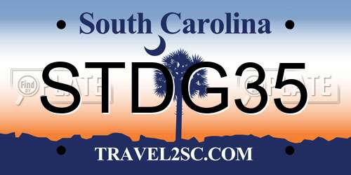 STDG35 South Carolina License Plate