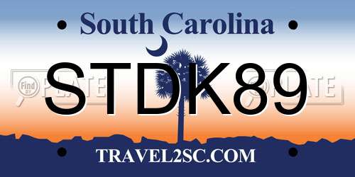 STDK89 South Carolina License Plate