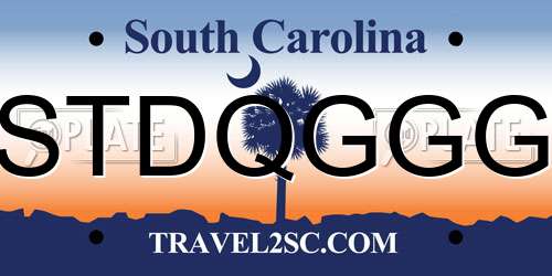 STDQGGG South Carolina License Plate