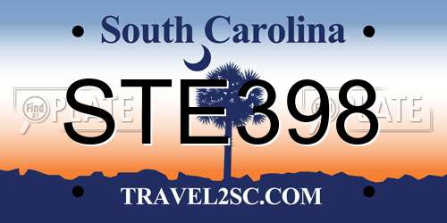 STE398 South Carolina License Plate
