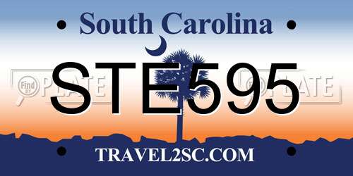 STE595 South Carolina License Plate
