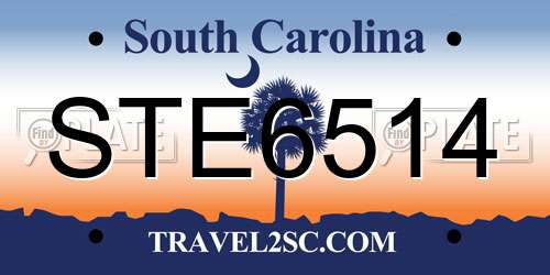 STE6514 South Carolina License Plate