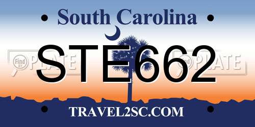 STE662 South Carolina License Plate