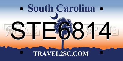 STE6814 South Carolina License Plate