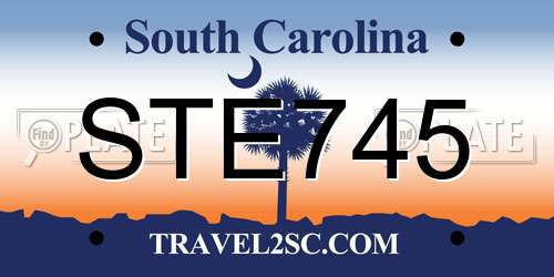 STE745 South Carolina License Plate
