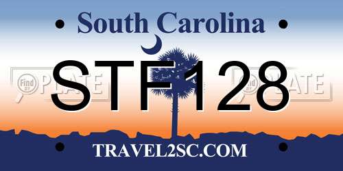 STF128 South Carolina License Plate