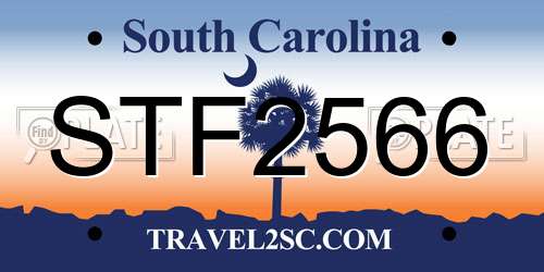 STF2566 South Carolina License Plate