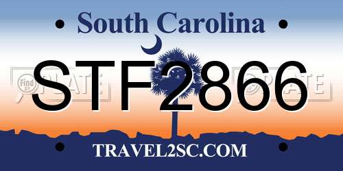 STF2866 South Carolina License Plate