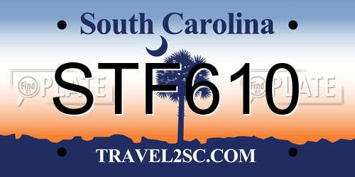 STF610 South Carolina License Plate
