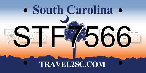 STF7566 South Carolina License Plate
