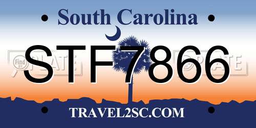 STF7866 South Carolina License Plate