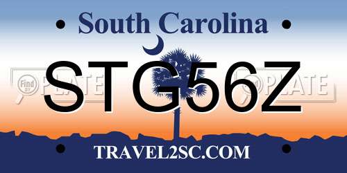 STG56Z South Carolina License Plate