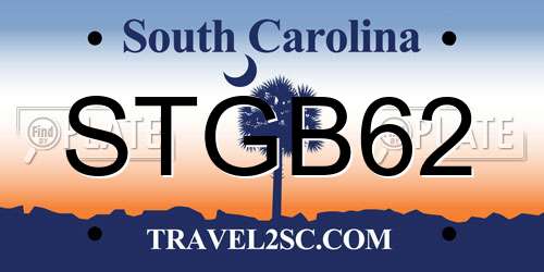 STGB62 South Carolina License Plate